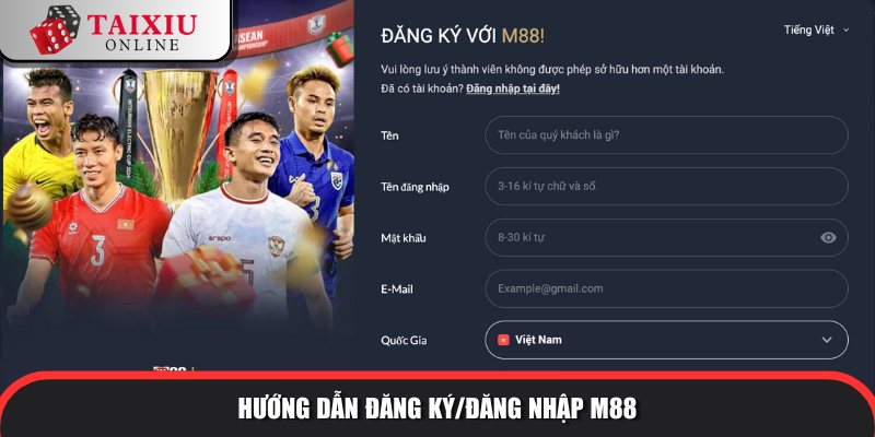 huong dan dang ky dang nhap m88 268 Hướng dẫn đăng ký/đăng nhập tài xỉu đổi thưởng M88